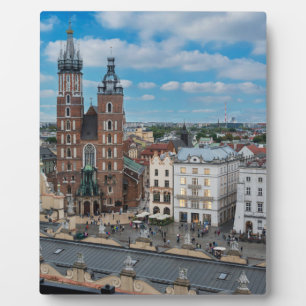Placa Expositora Centro de Cracovia desde arriba en Polonia