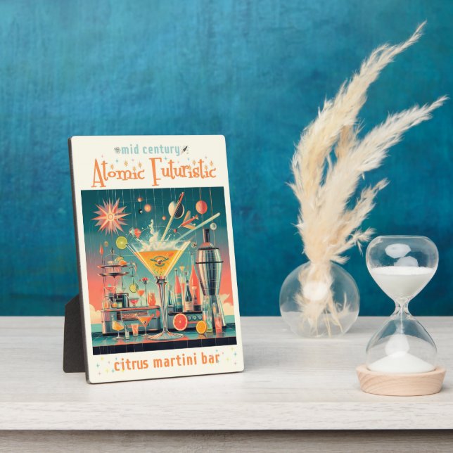 Placa Expositora Centro del Siglo Atómico Futurista Citrus Martini  (Lado)