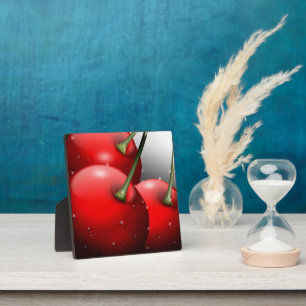 Placa Expositora Cerezas con gotas de excremento