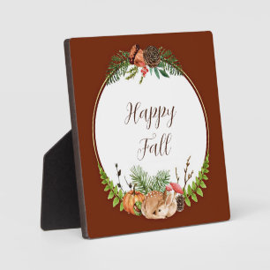 Placa Expositora Cervatillo de otoño y naturaleza con texto persona