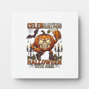 Placa Expositora Cerveza de Halloween Calavera Calabaza Murciélago 