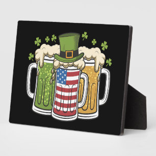 Placa Expositora Cerveza irlandesa Estados Unidos Bandera estadouni