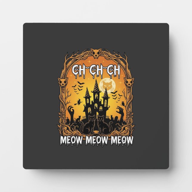 Placa Expositora Ch Meow Castillo Embrujado de Halloween_1 (Frente)