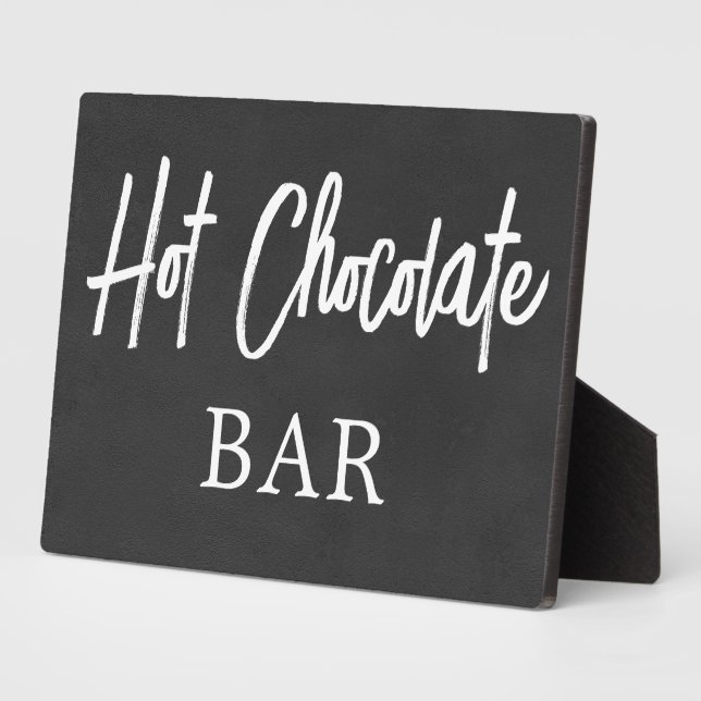Placa Expositora Chalkboard (faux)  Hot Chocolate sign Tabletop  (Lado)