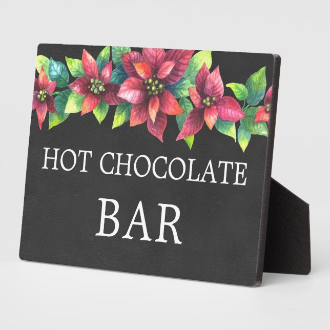 Placa Expositora Chalkboard (faux)  Hot Chocolate sign Tabletop  (Lado)