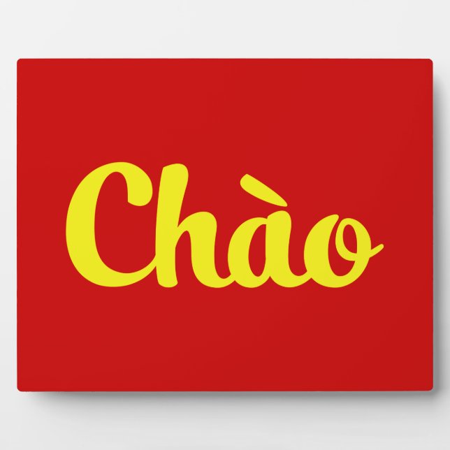 Placa Expositora Chào / Hola ~ Vietnam / Vietnamita / Tiang Viene (Frente)