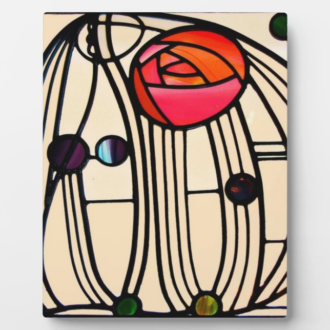 Placa Expositora Charles Rennie Mackintosh StainGlass (Frente)