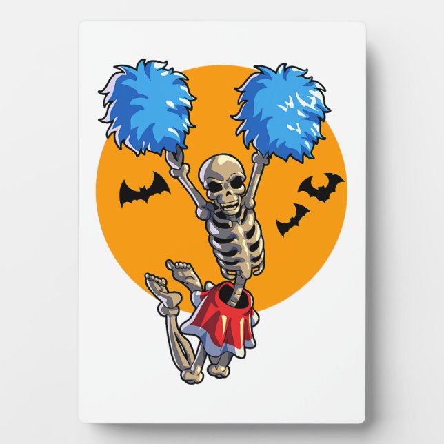 Placa Expositora Cheerled Skeleton Halloween Cheer Mom Chicas Wo (Frente)