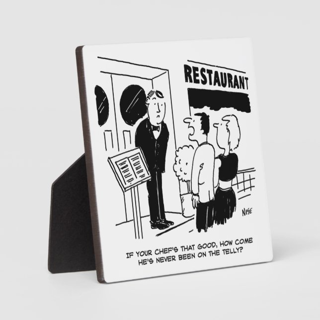 Placa Expositora Chef en un restaurante que no es gracioso en la te (Anverso)