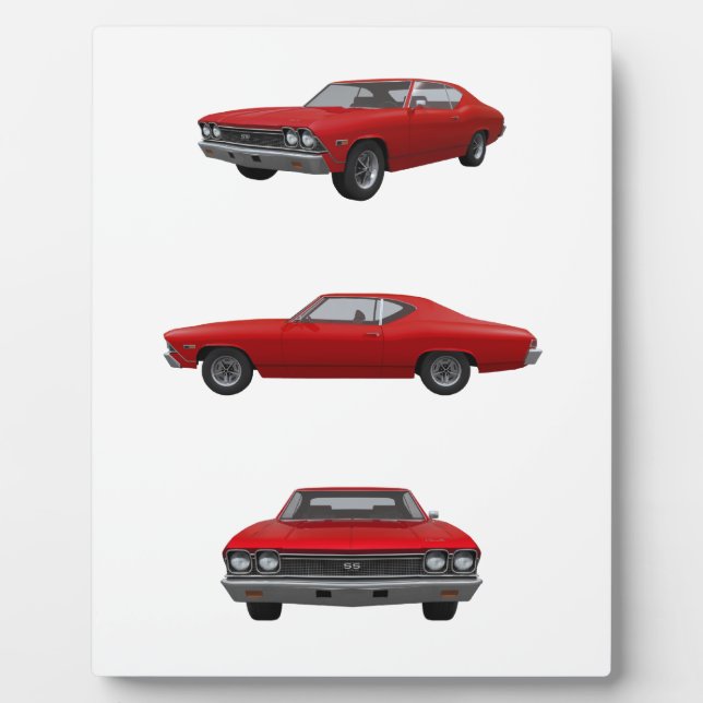 Placa Expositora Chevelle SS Rojo 1968: (Frente)