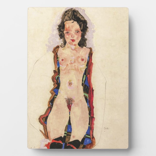 Placa Expositora Chica con Garters Rojos | Egon Schiele | (Frente)