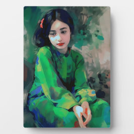 Placa Expositora Chica con vestido verde