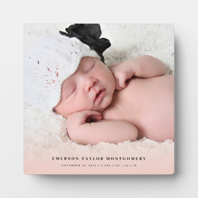 Placa Expositora Chica de gradiente rosado simple clásico (Frente)