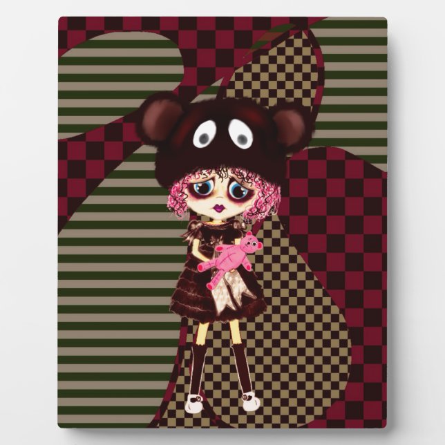 Placa Expositora Chica de Kawaii, ¿por qué tan triste? Llorando niñ (Frente)