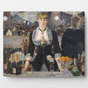 Placa Expositora Chica de la camarera victoriana en Folies Bergere,