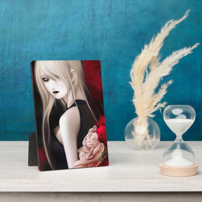 Placa Expositora Chica Elf Gótico (Lado)