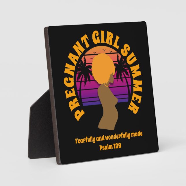 Placa Expositora Chica EMBARAZADA Reina Afro Personalizado Cristian (Anverso)