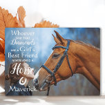 Placa Expositora Chica Mejor Amigo Ecuestre Horse Lover Foto<br><div class="desc">Celebra a tu mejor amigo y atesora esos preciados recuerdos con una placa fotográfica de bigote mascota único personalizado en un diseño moderno. Esta placa fotográfica de amante de los caballos es el regalo perfecto para usted, familia o amigos para honrar a los seres queridos. Esperamos que su placa ecuestre...</div>