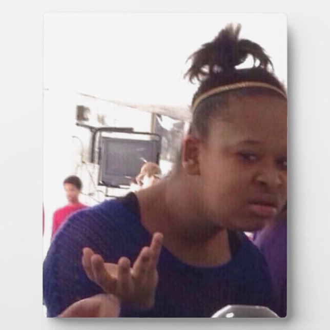 Placa Expositora Chica negro qué meme (Frente)