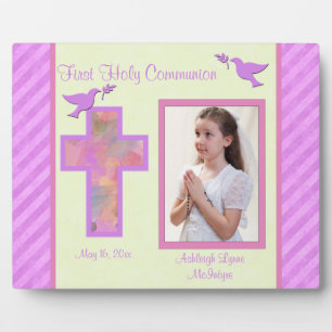 Placa Expositora Chica Pink Strike First Holy Comunion Plaque
