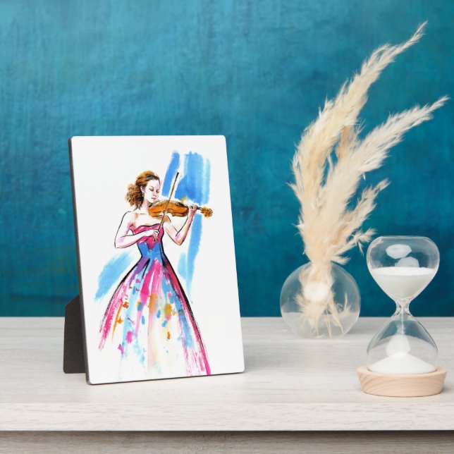 Placa Expositora Chica tocando el violín (Lado)