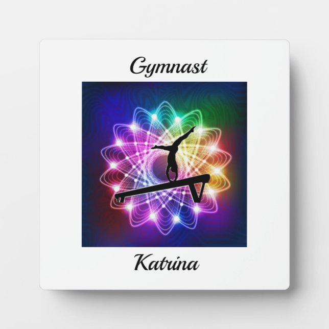 Placa Expositora Chicas Gymnast Balance Beam Personalizado (Frente)