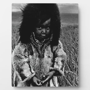 Placa Expositora Chico esquimal vintage USA Alaska 1970
