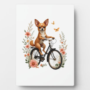 Placa Expositora Chihuahua Bicicleta Perro Ciclismo