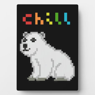 Placa Expositora Chill Polar Bear Animal Lover