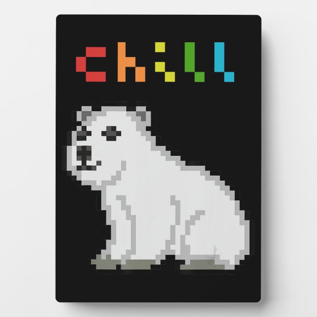 Placa Expositora Chill Polar Bear Animal Lover (Frente)