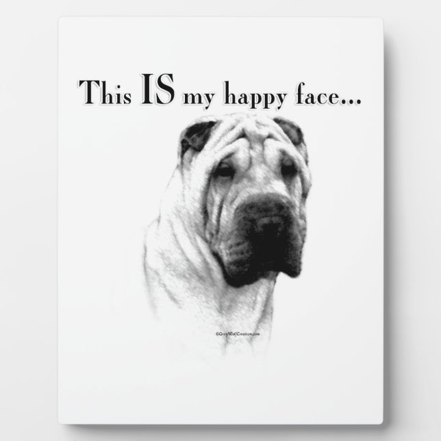 Placa Expositora Chino Shar Pei Happy Face (Frente)