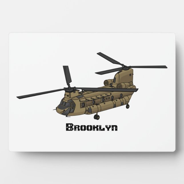 Placa Expositora Chinook military helicopter illustration (Frente)