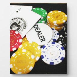 Placa Expositora Chips Gambling Casino Win Game Luck Risk Bet