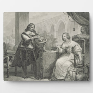 Placa Expositora Christina (1626-89) Reina de Suecia, de una serie