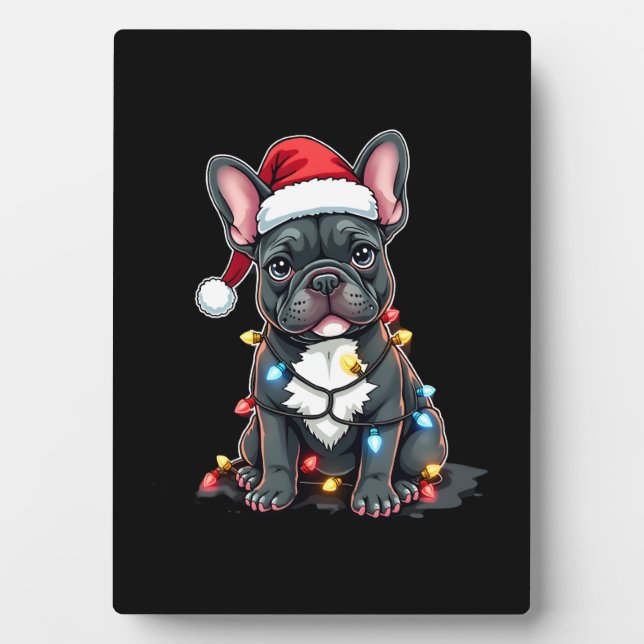 Placa Expositora Christmas Dog French Bulldog Xmas Frenchie 3 (Frente)