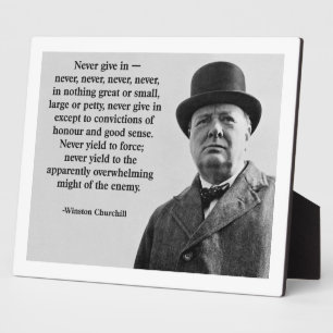 Placa Expositora Churchill Nunca Dé Para