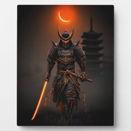 Placa Expositora Ciberpunk Samurai Futurista Guerrero