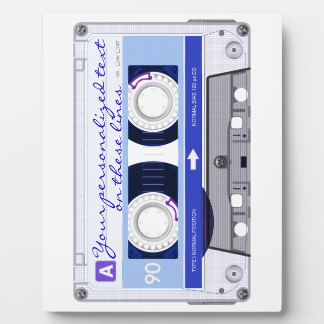 Placa Expositora Cinta cassette - azul - (Frente)