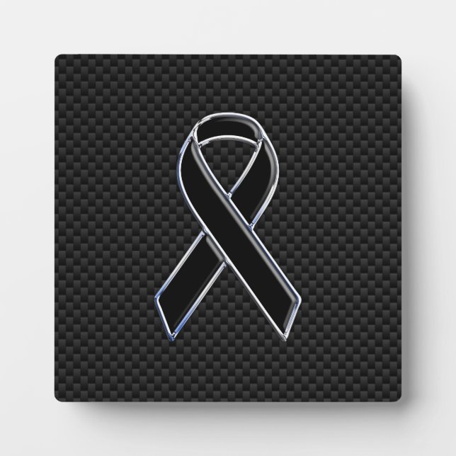 Placa Expositora Cinta de estilo cromo negro de concienciación de f (Frente)