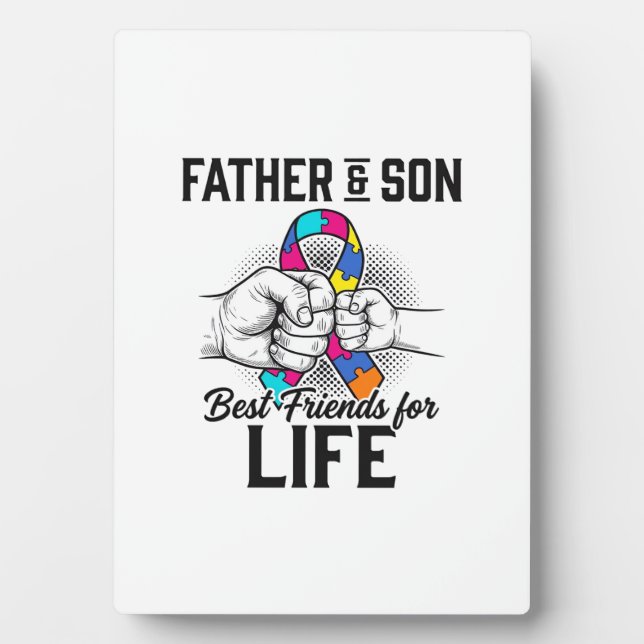 Placa Expositora Cinta de rompecabezas para padre e hijo mejores am (Frente)