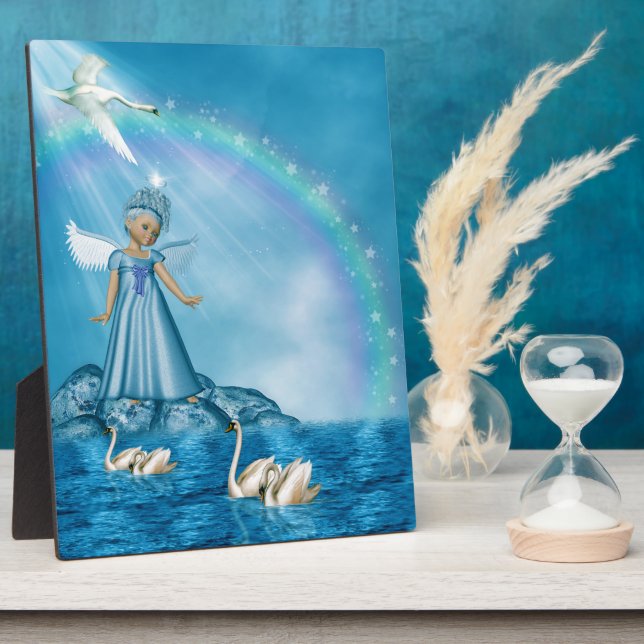 Placa Expositora Cisnes Blancos Y Ángel (Lado)