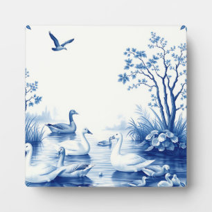 Placa Expositora Cisnes del lago Blue Willow