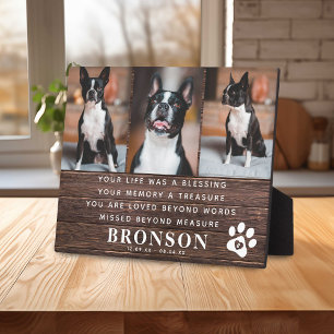 Placa Expositora Cita conmemorativa de pérdida de mascota rústica y