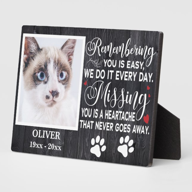 Placa Expositora Cita conmemorativa personalizada para gato (Lado)