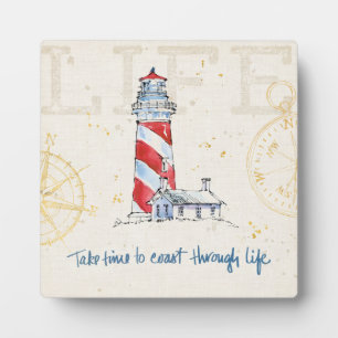 Placa Expositora Cita costera   Tomar Tiempo En La Costa A Través D