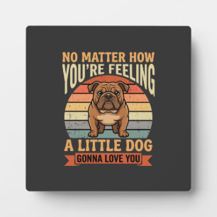 Placa Expositora Cita de amor divertida de Bulldog Perro Retro