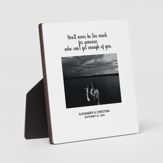 Placa Expositora Cita de amor personalizada para pareja moderna (Anverso)