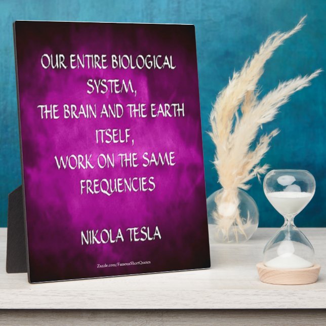 Placa Expositora Cita de Nikola Tesla - Mismas frecuencias (Lado)