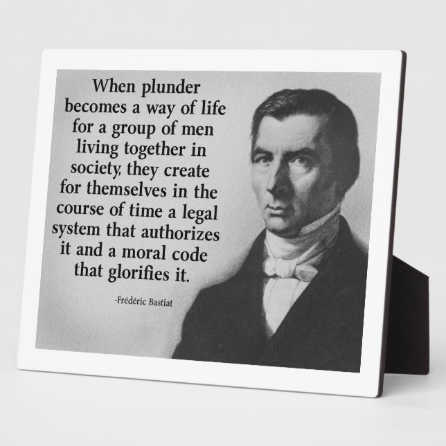 Placa Expositora Cita de Plunder de Frederic Bastiat (Lado)