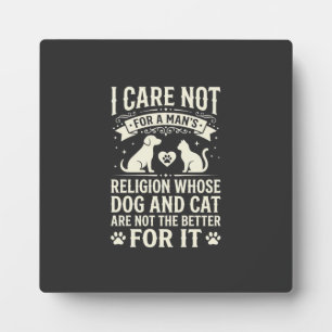 Placa Expositora Cita de religión de perro y gato